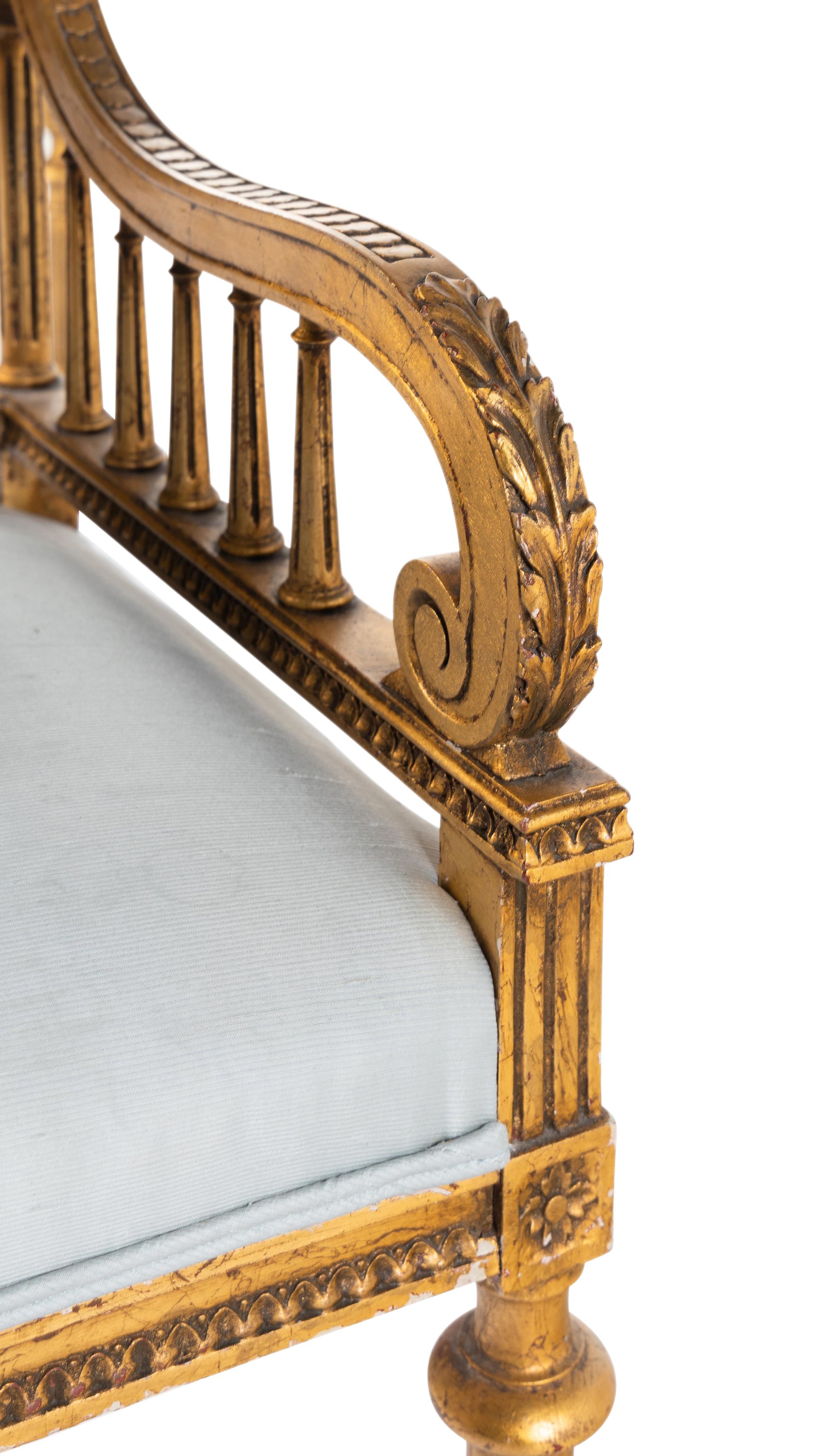 A Set of Three Napoleon III Style Giltwood Armchairs