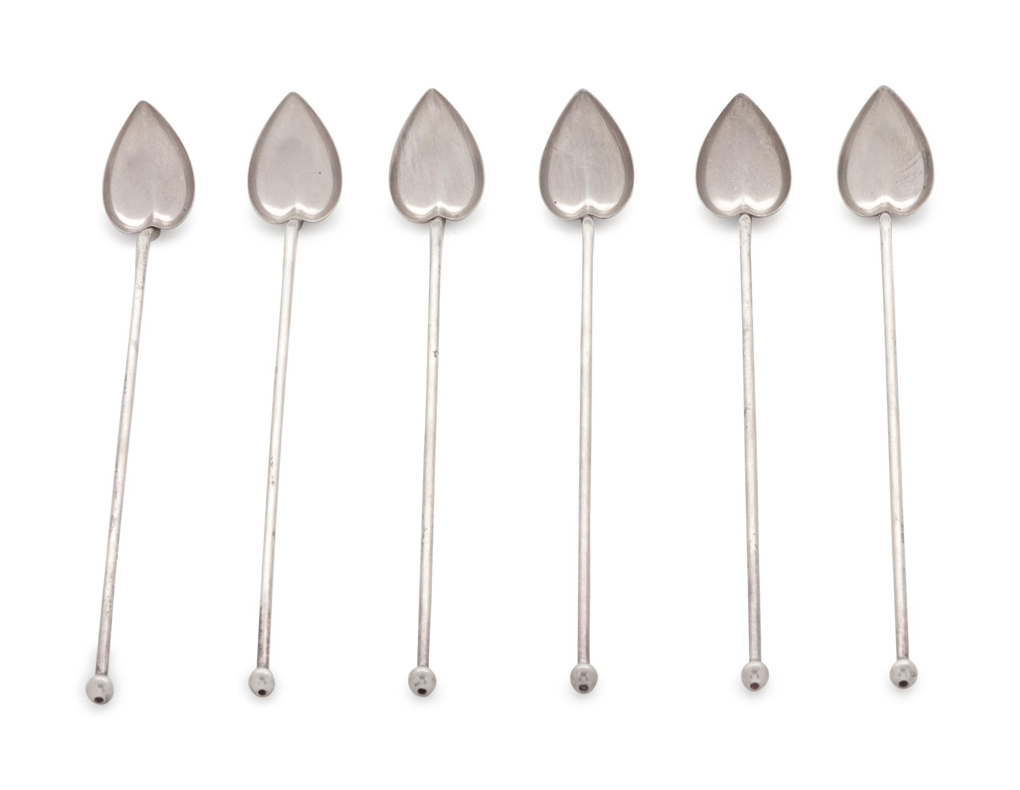 each with heart-form spoon end.