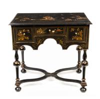 A William and Mary Style Laquered Table Height 28 x width 19 1/8 depth 30 1/8 inches. — 19TH CENTURY