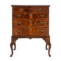 A George I Walnut Chest on Stand