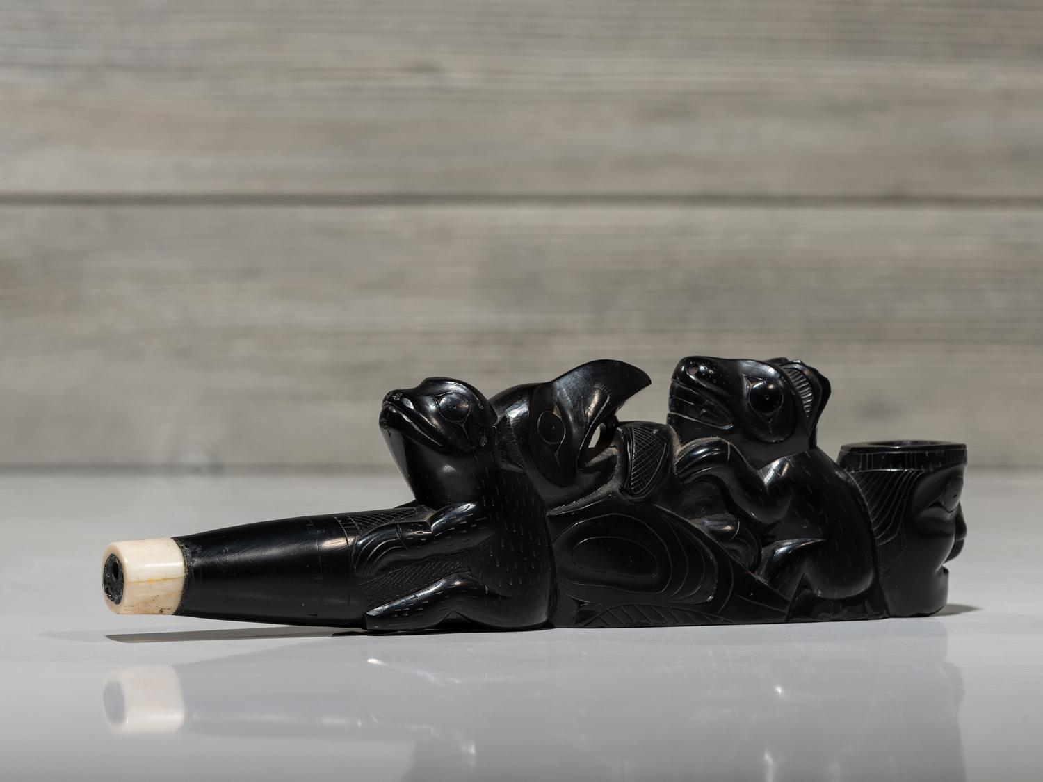Haida Carved Argillite Pipe