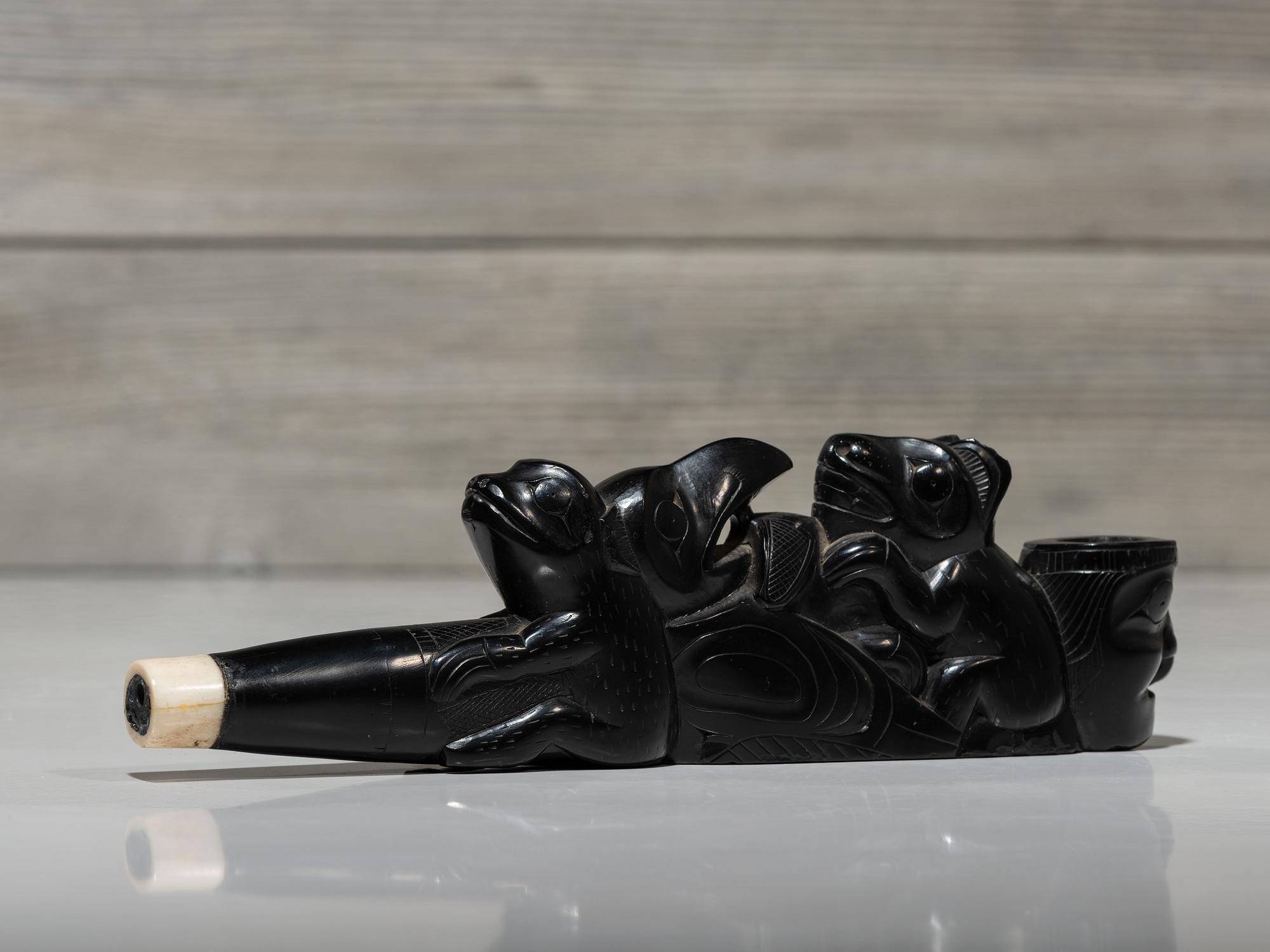 Haida Carved Argillite Pipe