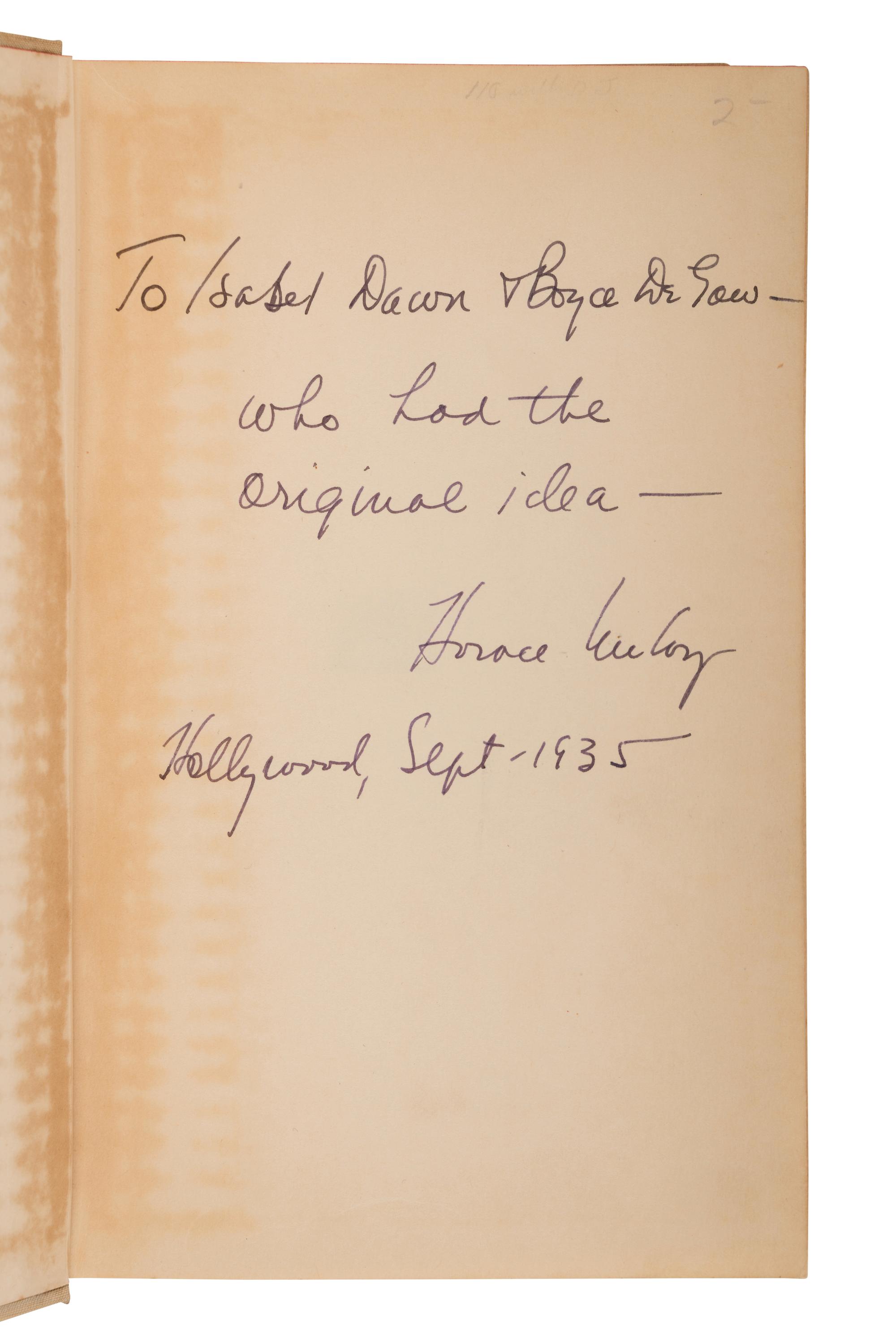 McCOY, Horace (1897-1955). They Shoot Horses, Don't They? New York: Simon and Schuster, 1935.
