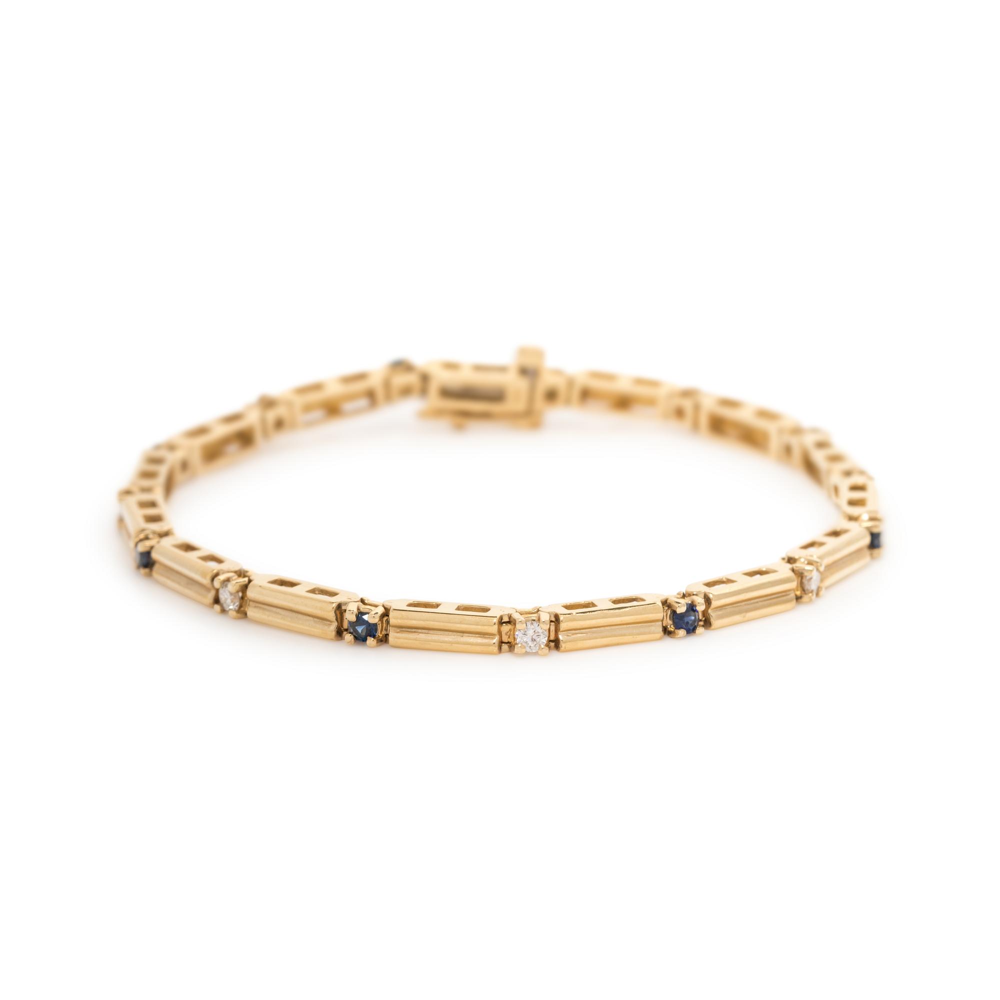 YELLOW GOLD, DIAMOND AND SAPPHIRE BRACELET