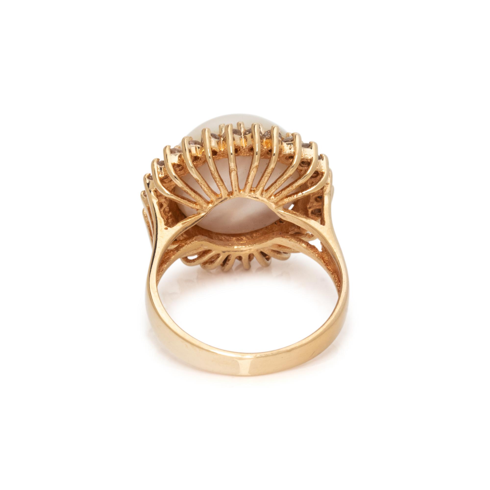 MABÉ PEARL AND DIAMOND RING