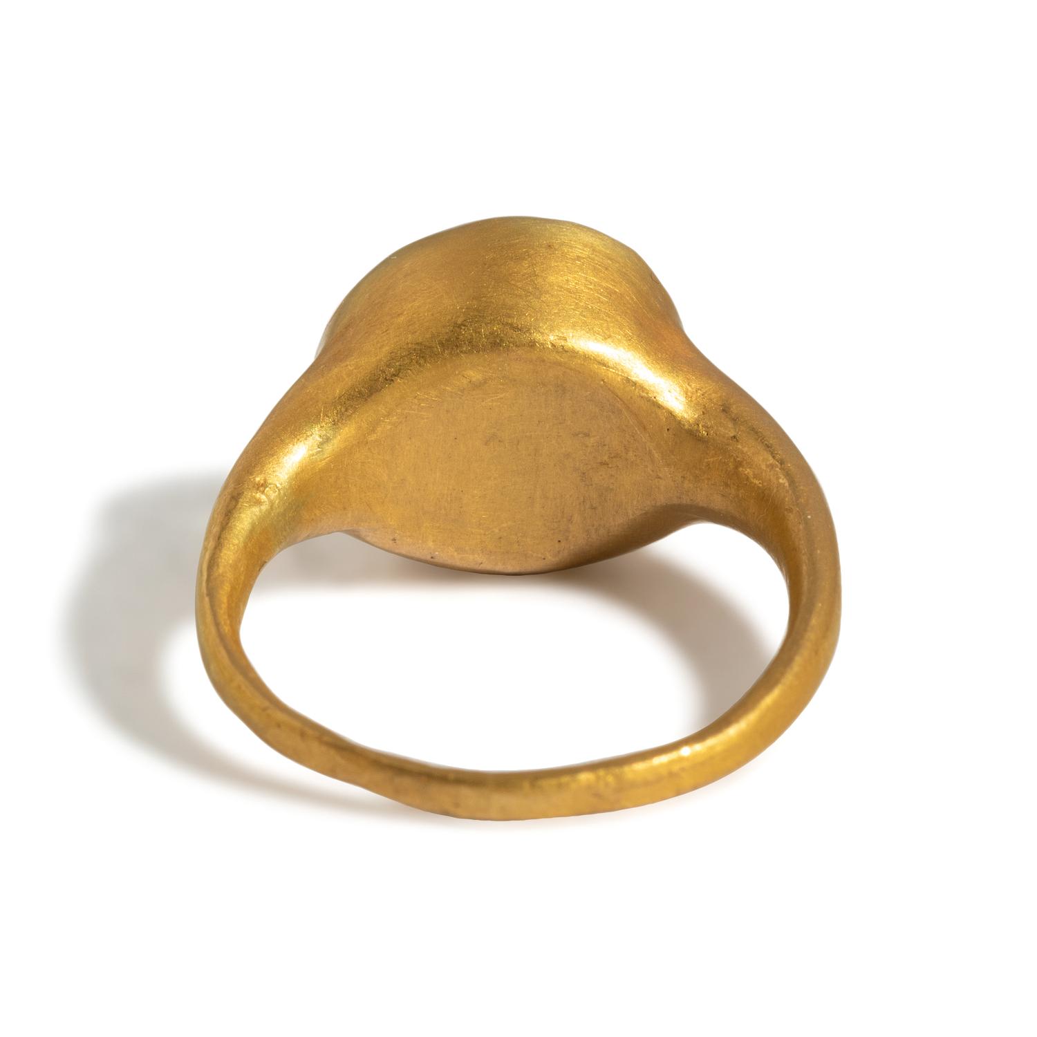 An Eastern Roman Gold and Carnelian Finger Ring with a Stag
