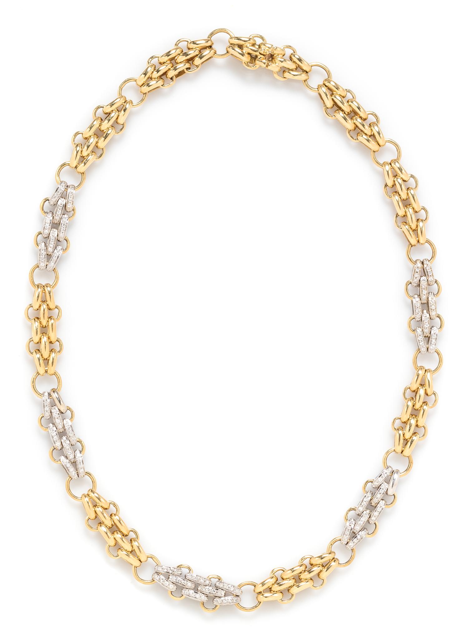 An 18 Karat Bicolor Gold and Diamond Necklace, Tiffany & Co., Italy, 45.85 dwts.