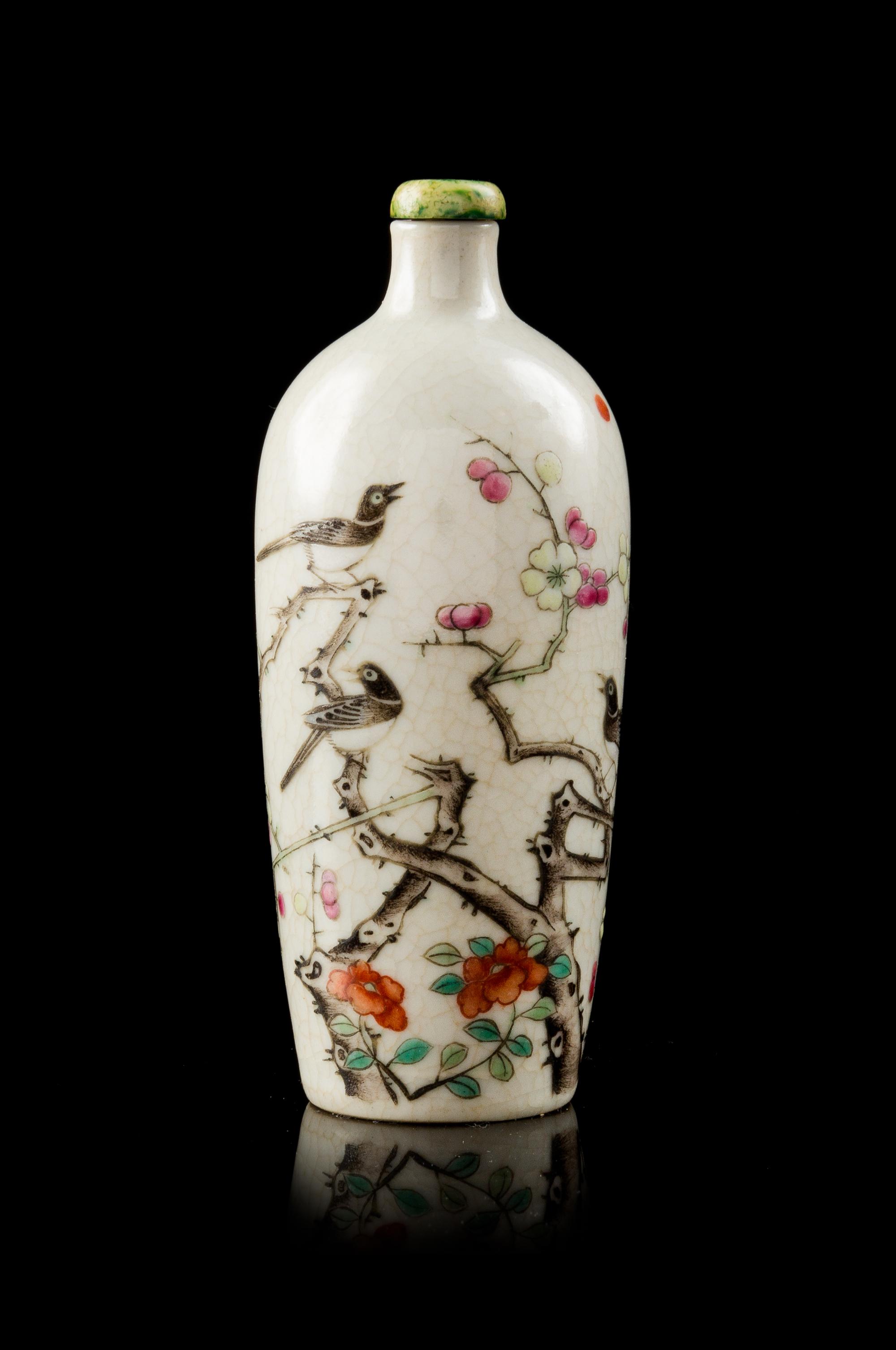 A Famille Rose Porcelain Snuff Bottle Height 4 inches. — DAOGUANG PERIOD (1821-1850)
