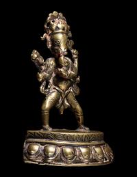 An Indian Brass Figure of Ganapati