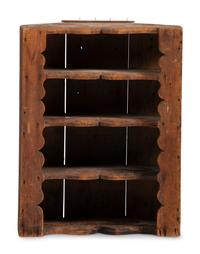 A Queen Anne Carved Pine Hanging Corner Shelf