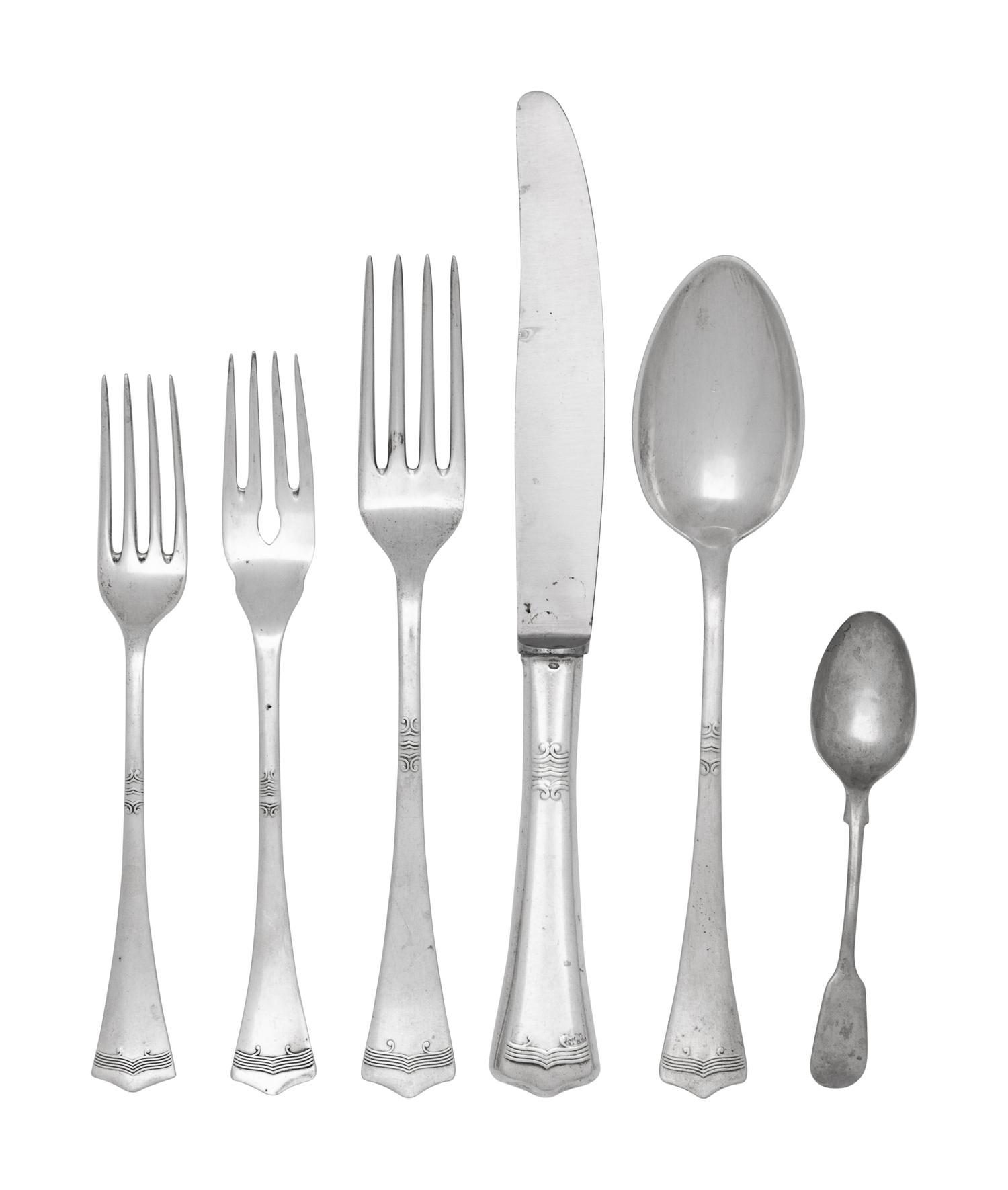 An Austrian Silver Flatware Service