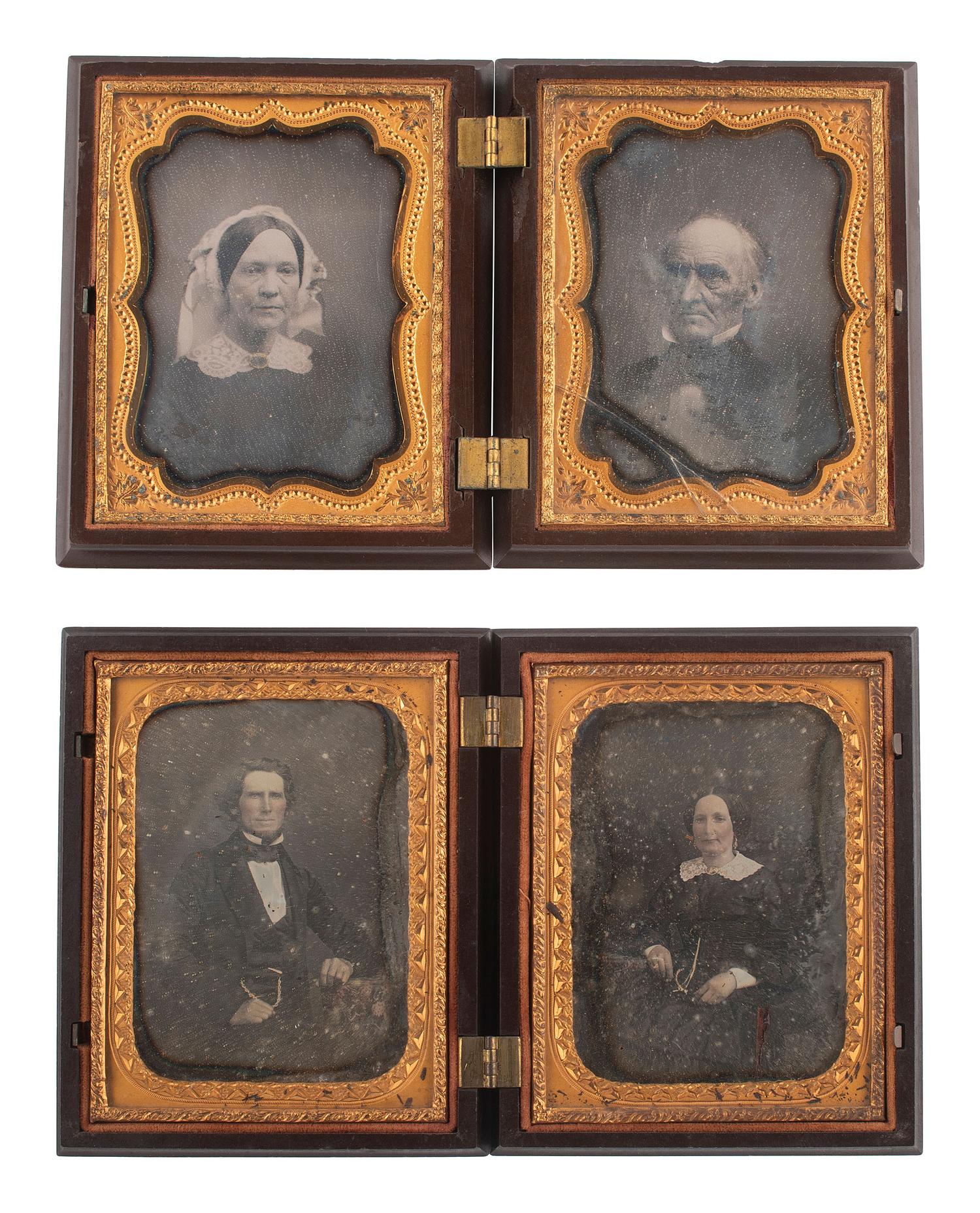 [EARLY PHOTOGRAPHY]. 18 quarter plate daguerreotypes featuring men and women.