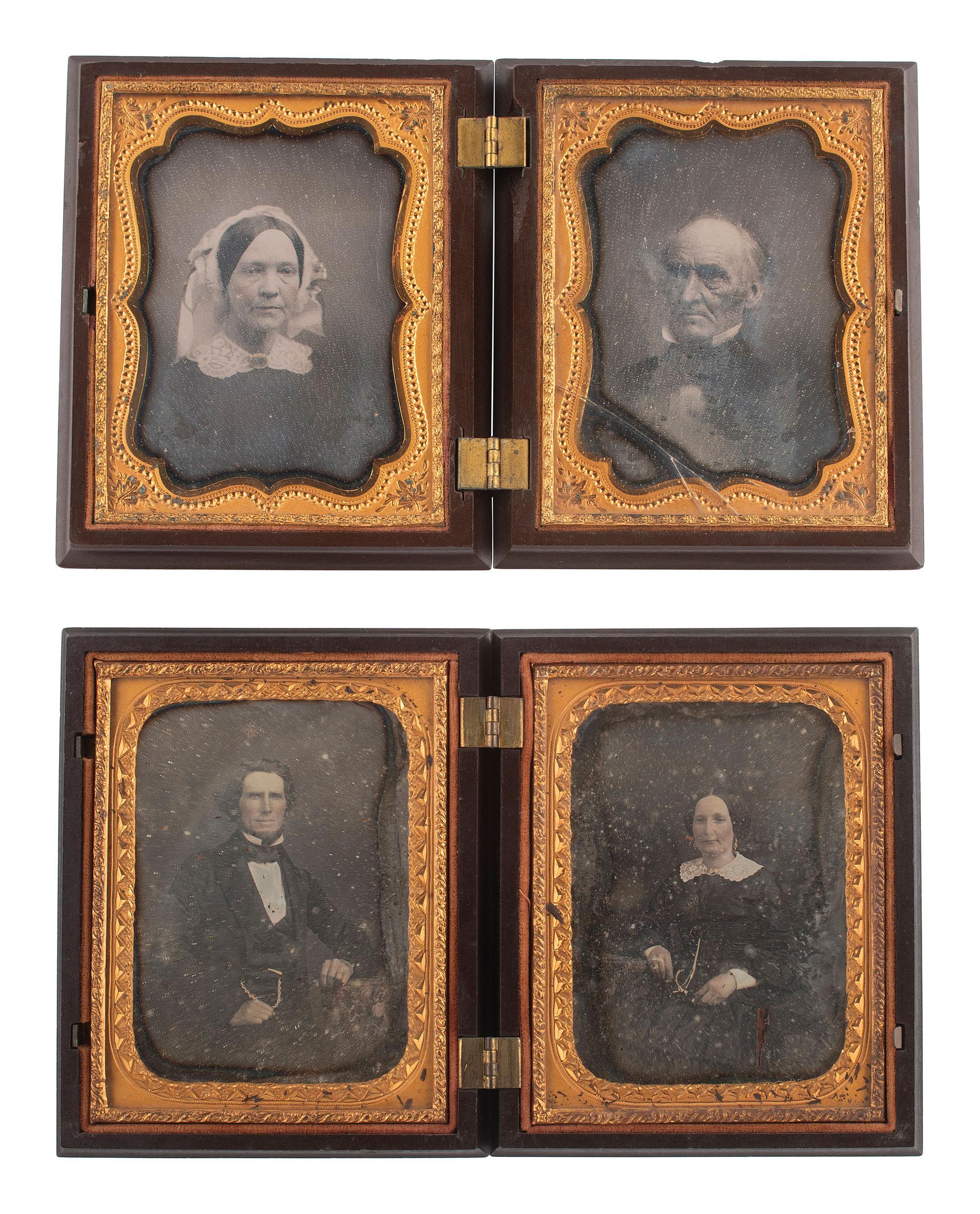 [EARLY PHOTOGRAPHY]. 18 quarter plate daguerreotypes featuring men and women.