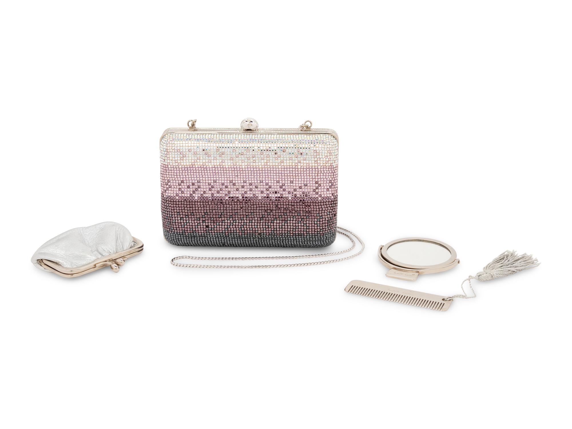 Judith Leiber Ombre Minaudière Silver-Tone Metal