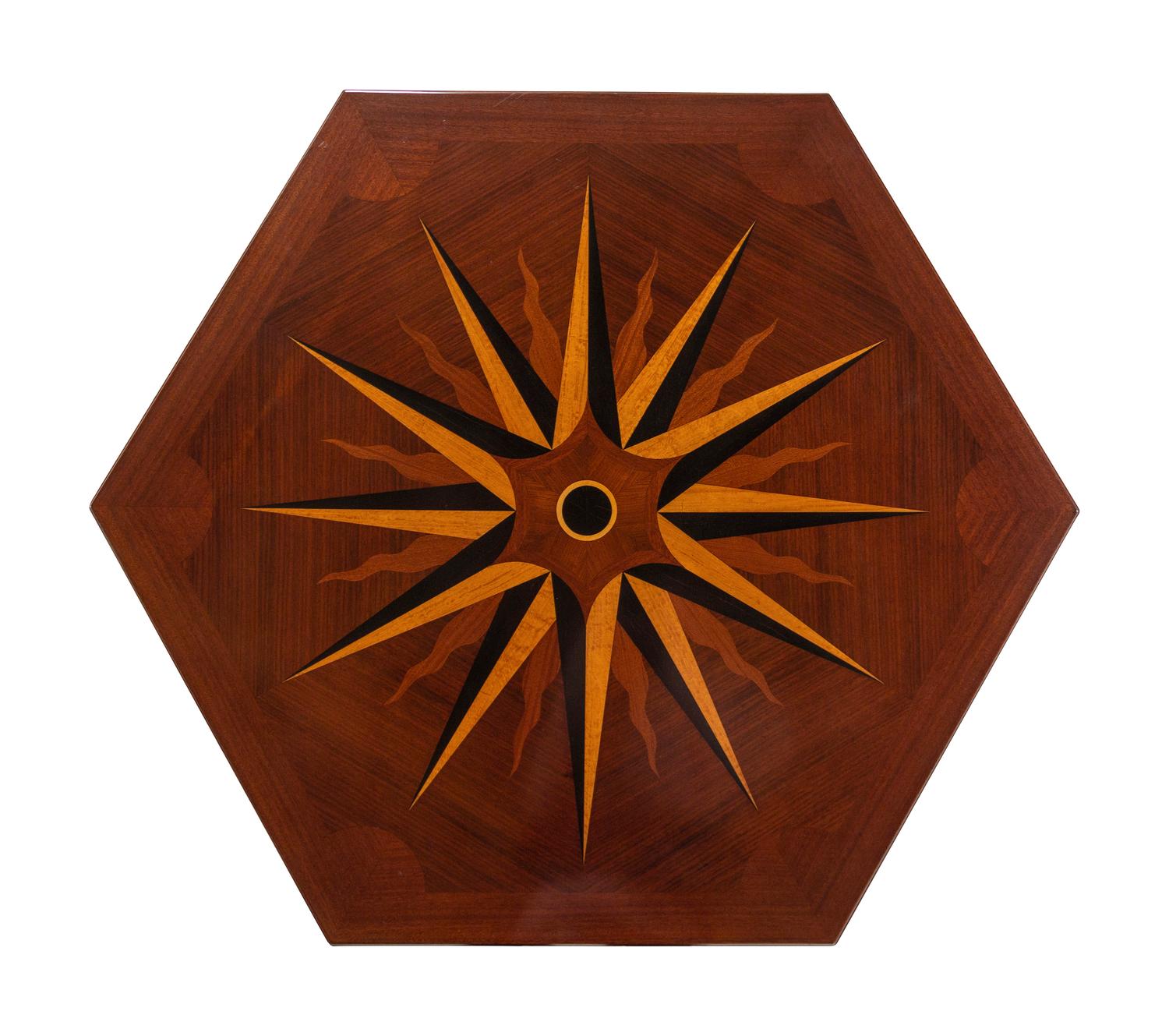 A French Gilt Bronze Mounted Marquetry Low Table by Jean-Maurice Rothschild (French, 1902-1998)