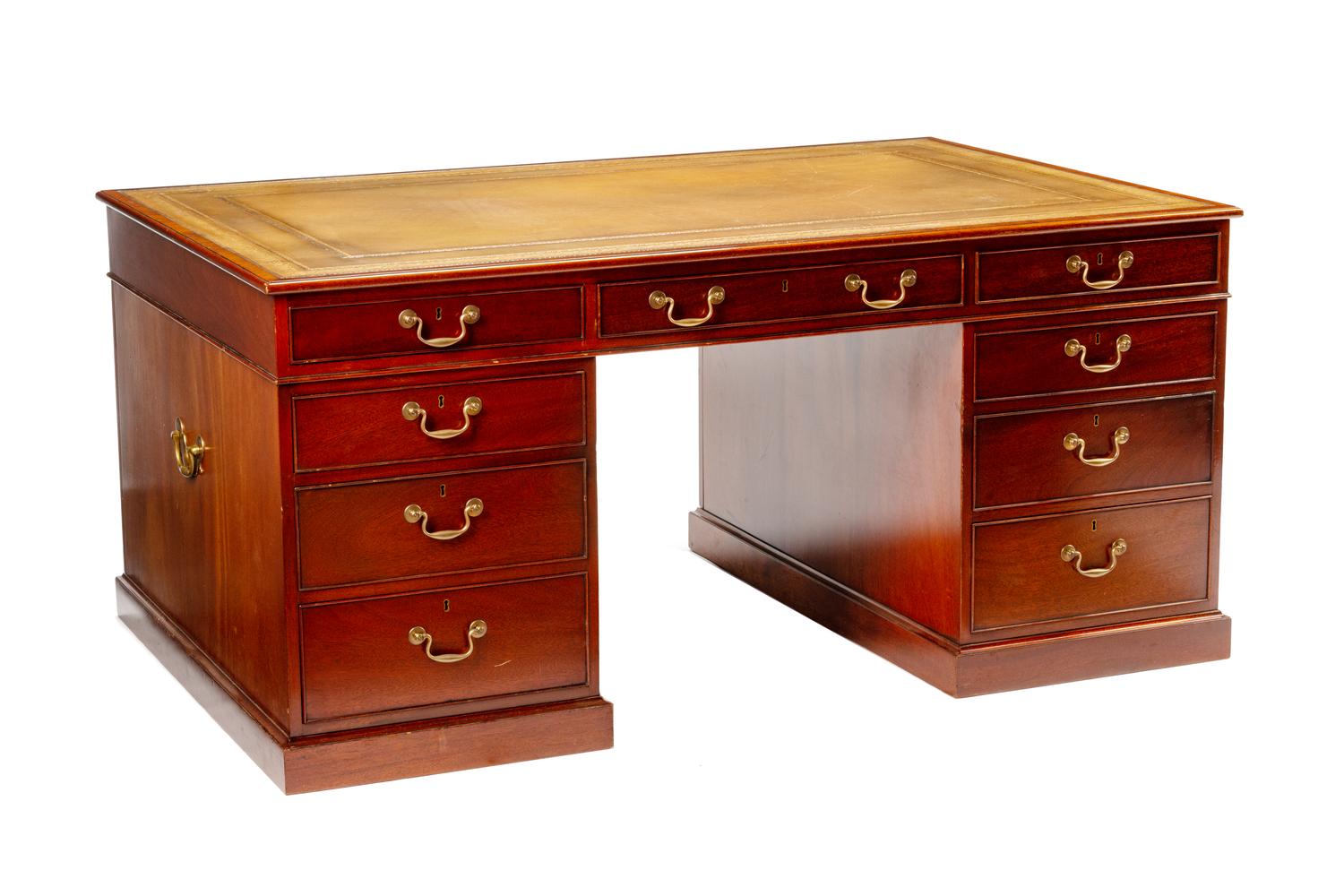 A George III Style Mahogany Partner's Desk