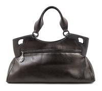 A Cartier Black Leather Marcello Satchel, 17.5" x 9" x 5.5"; Strap drop: 7".