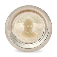 A Group of Twelve Franklin Mint 24K Gold Inlaid Sterling Presidential Plates, Circa 1976