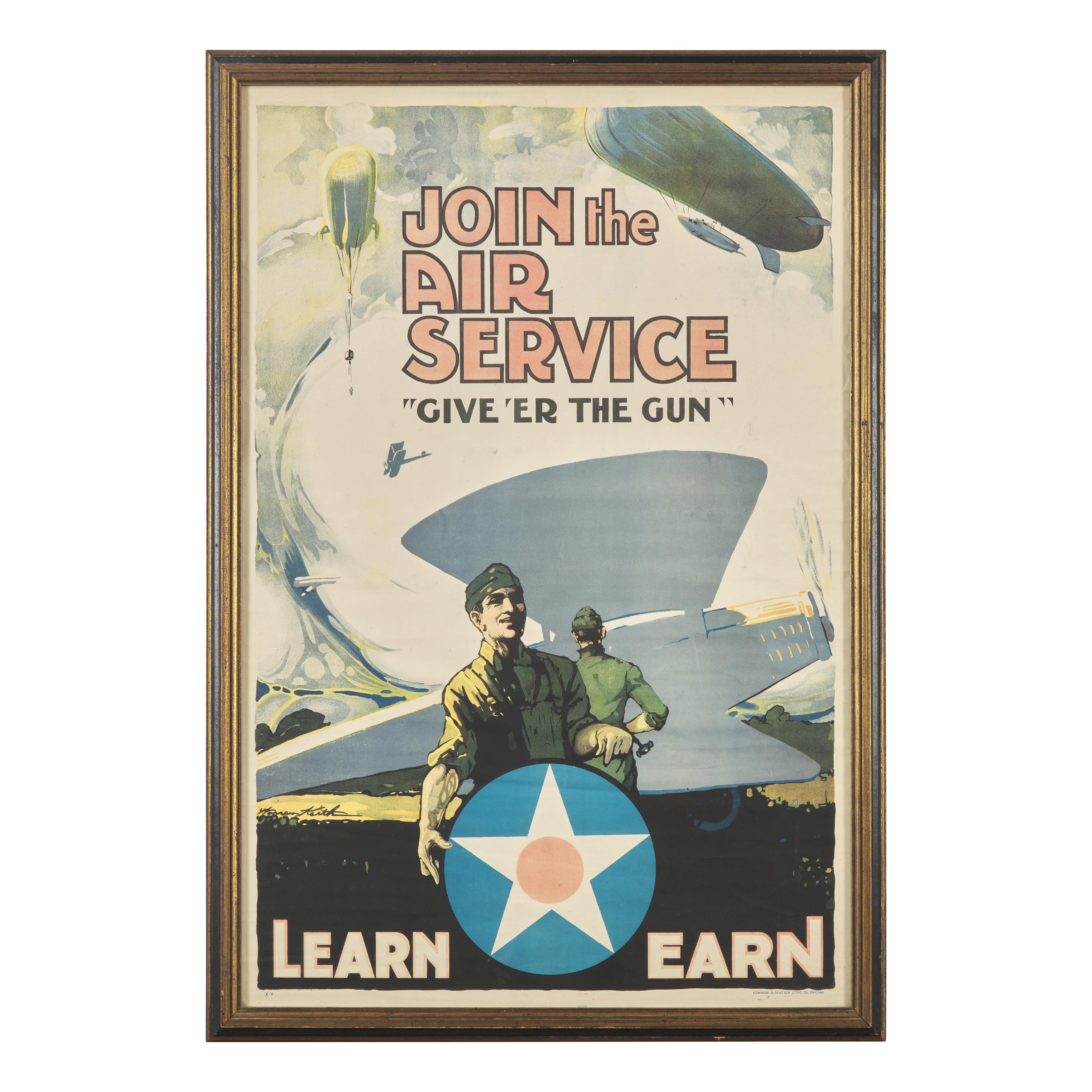[Posters] Join the Air Service "Give 'Er the Gun"