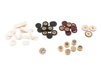 [GAME PIECES]. Game markers and playing pieces, ca WWI, including: