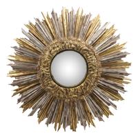 An Oversized Silvered and Giltwood Sunburst Mirror