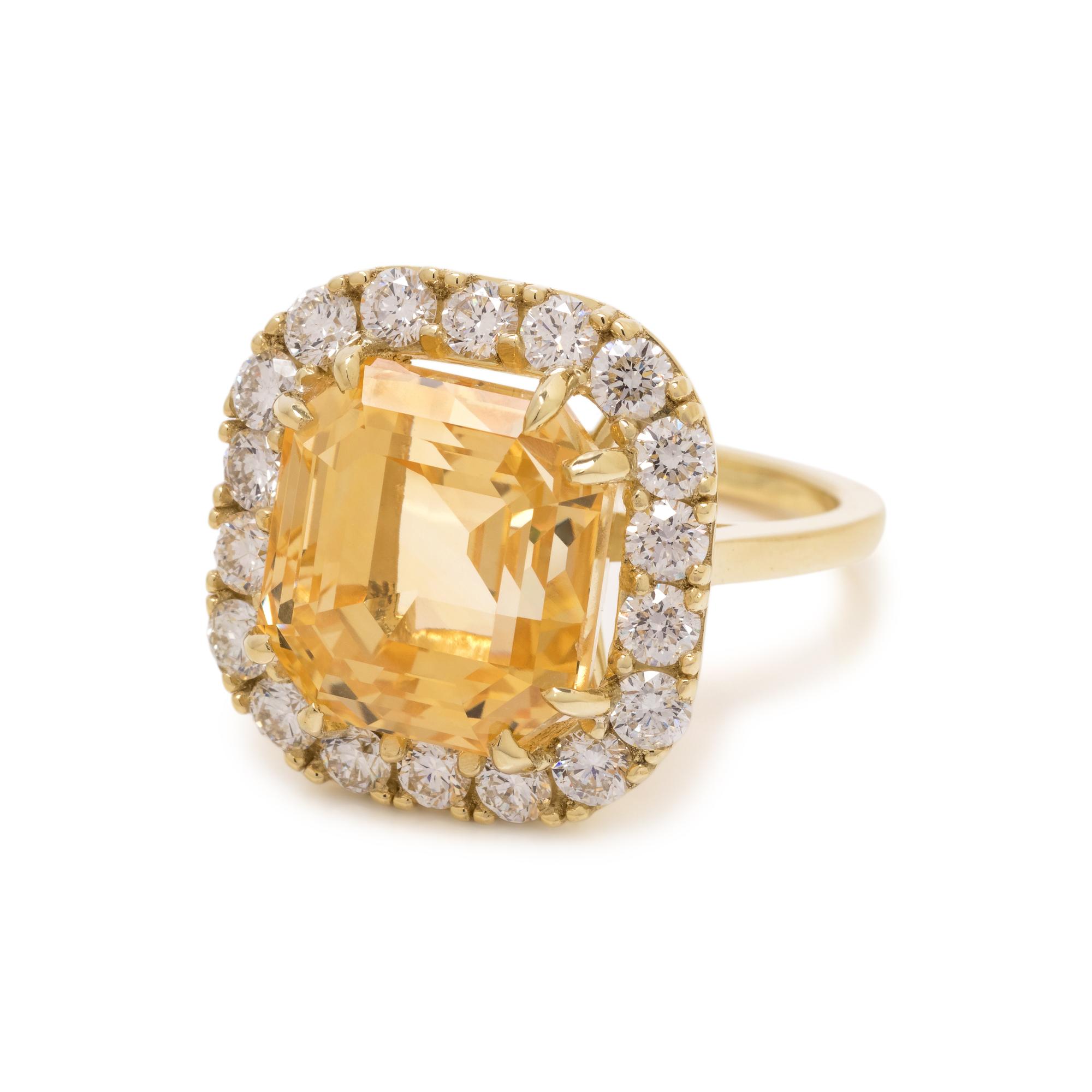 YELLOW SAPPHIRE AND DIAMOND RING