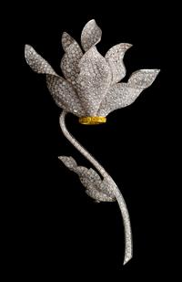 A Fine 18 Karat Gold, Colored Diamond and Diamond Flower Brooch, Ambrosi, 25.90 dwts.