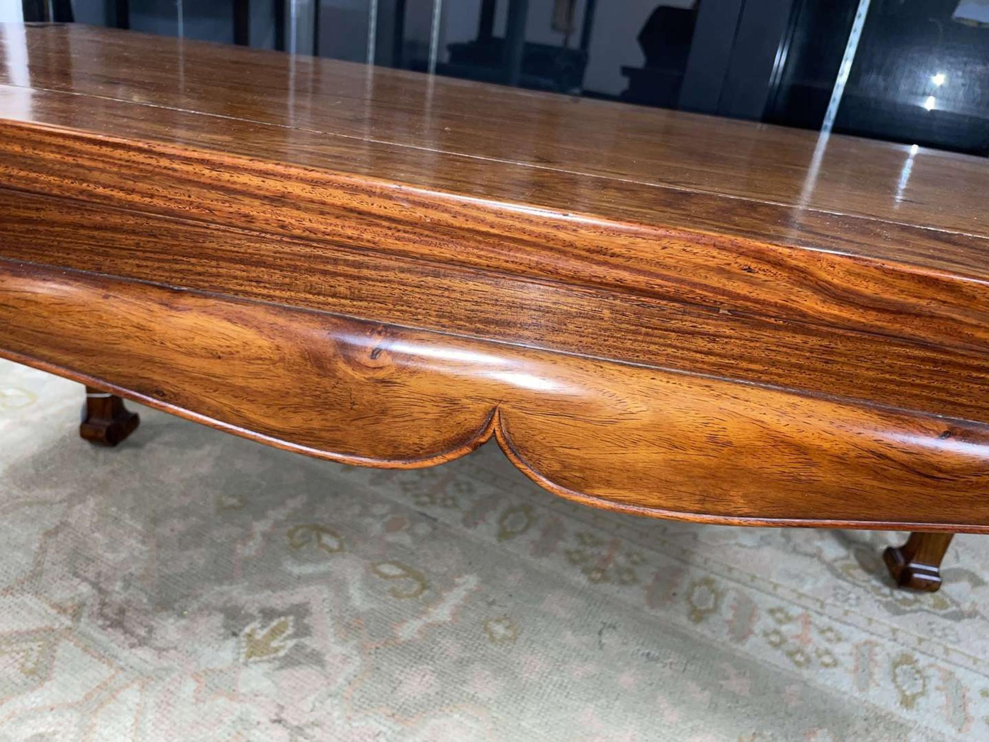 A Chinese Ming dynasty style carved hardwood low table 明式硬木矮方桌