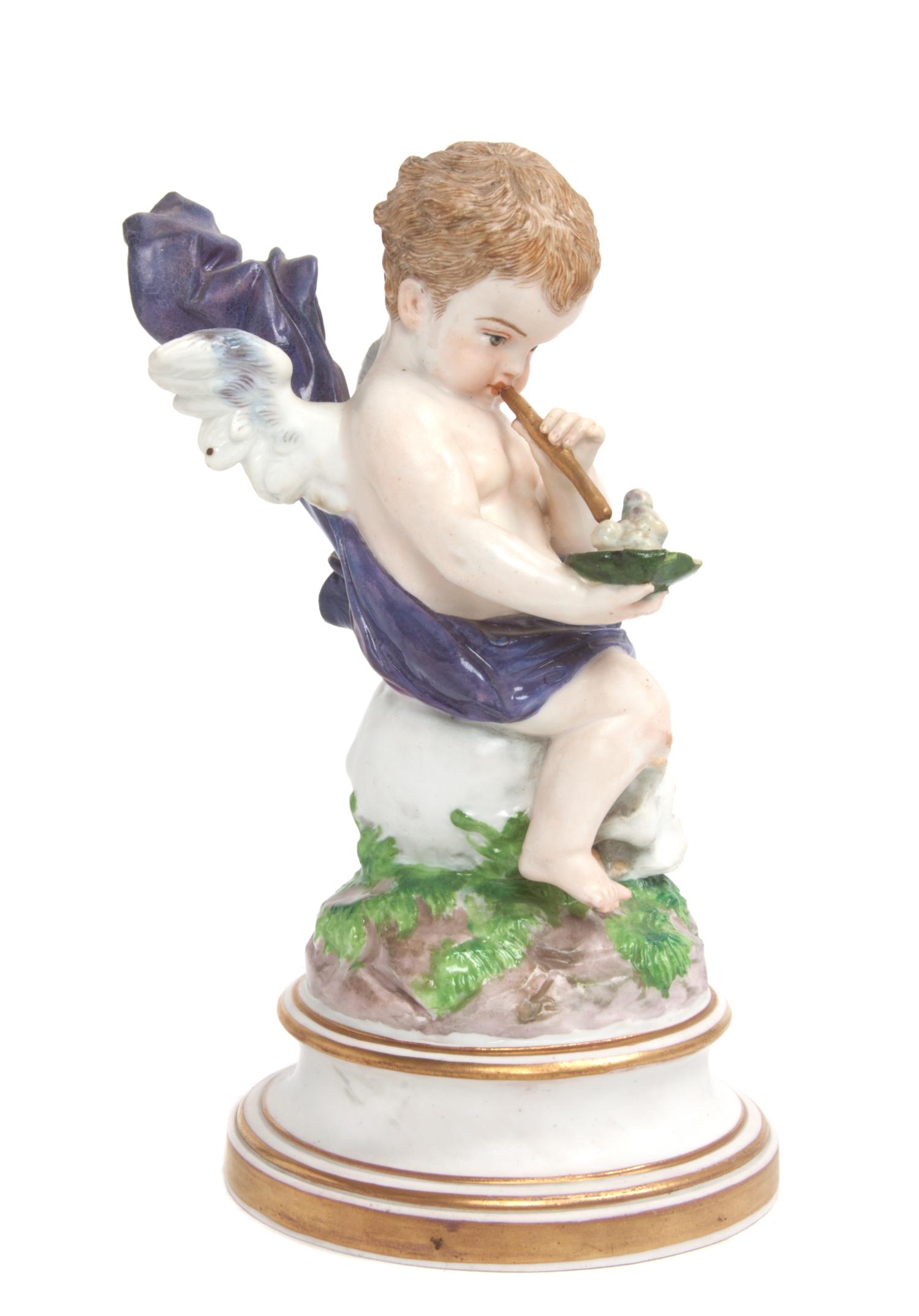 A Meissen Porcelain Figure Height 7 inches.