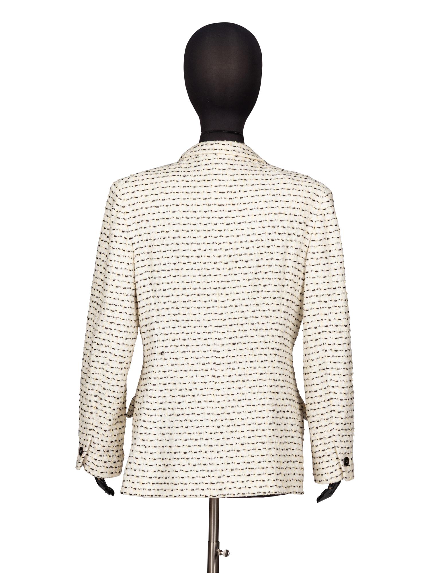 Chanel, White & Black Tweed Jacket