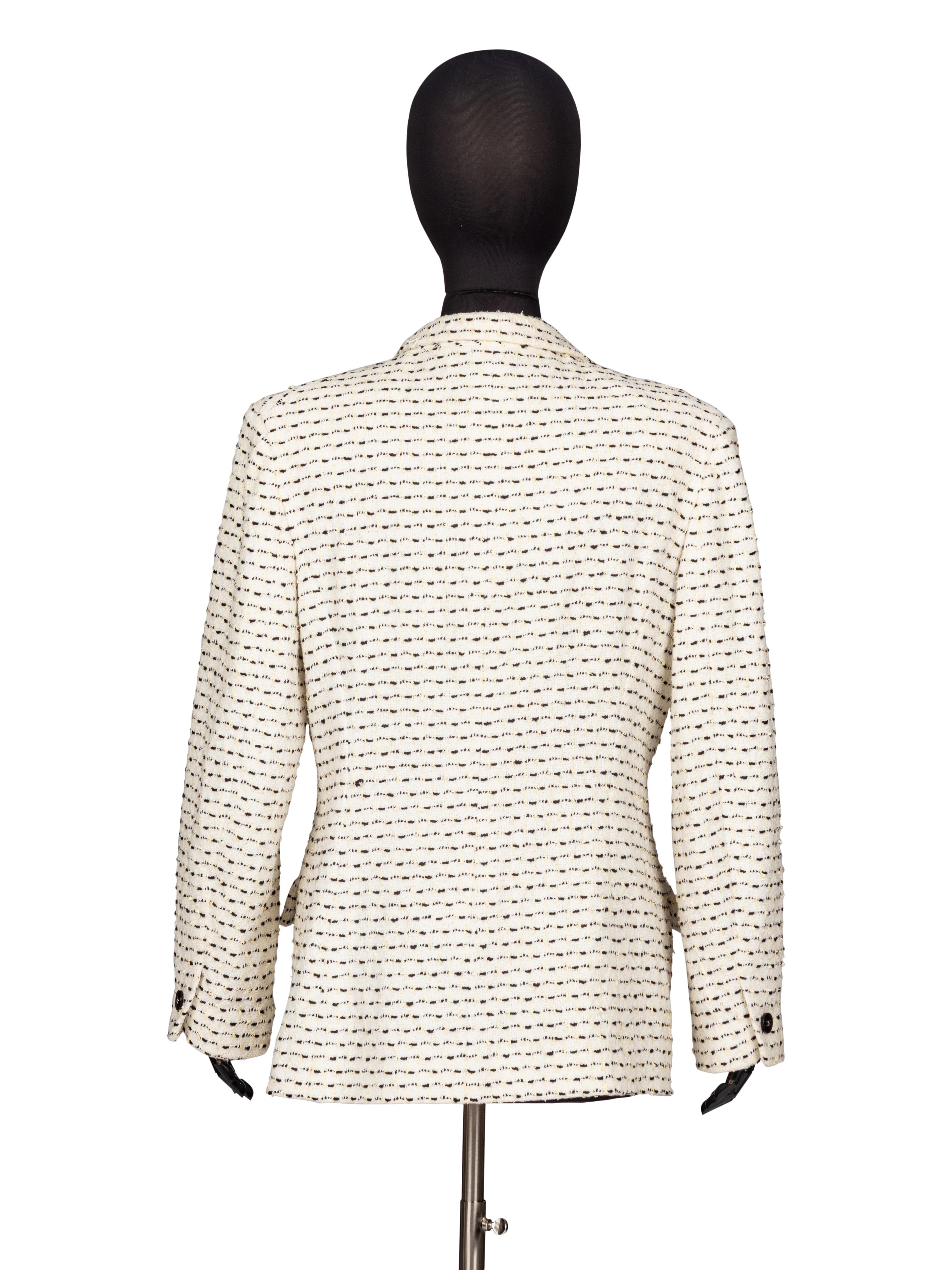 Chanel, White & Black Tweed Jacket