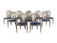 A Set of Ten Dennis & Leen Painted Dining Chairs