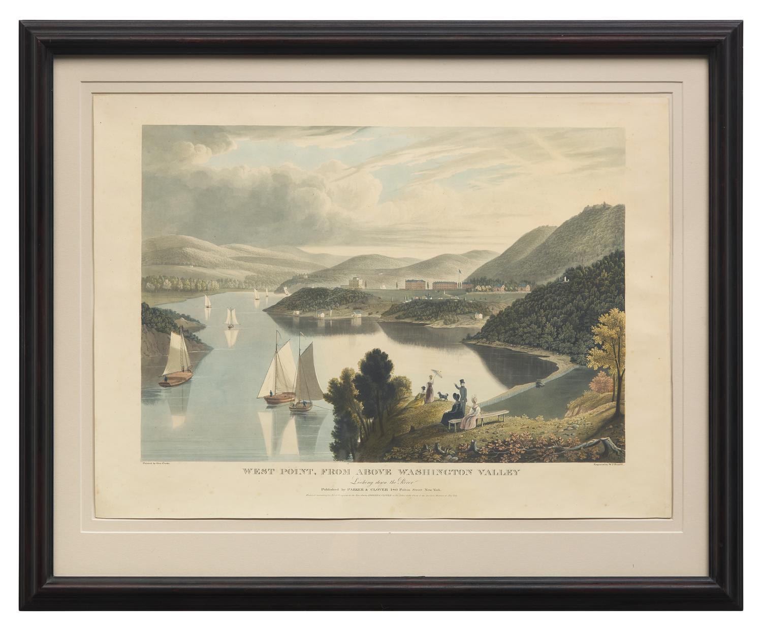 [American Views] Bennett, W(illiam). J(ames). West Point, From Above Washington Valley Looking down the River