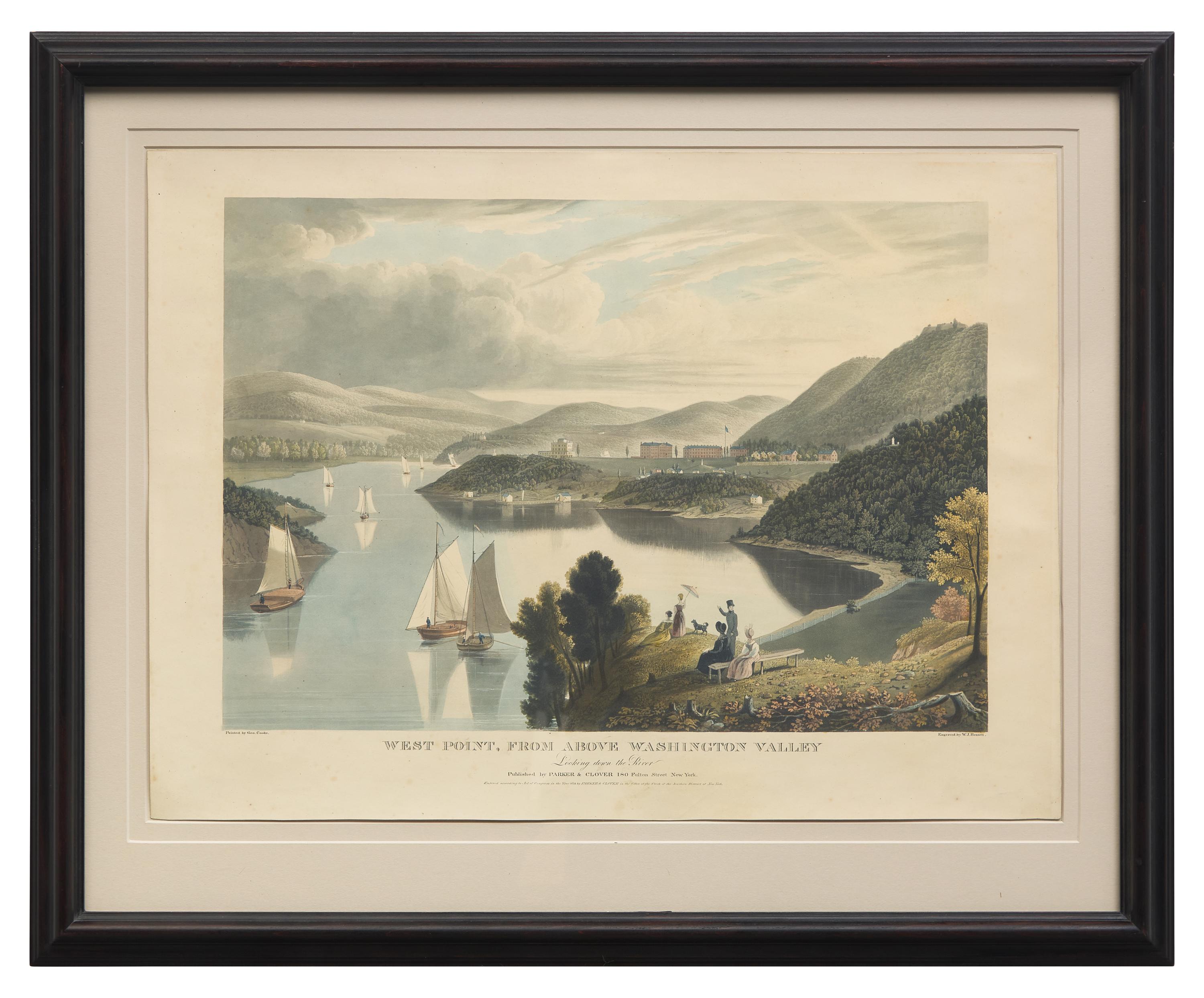 [American Views] Bennett, W(illiam). J(ames). West Point, From Above Washington Valley Looking down the River