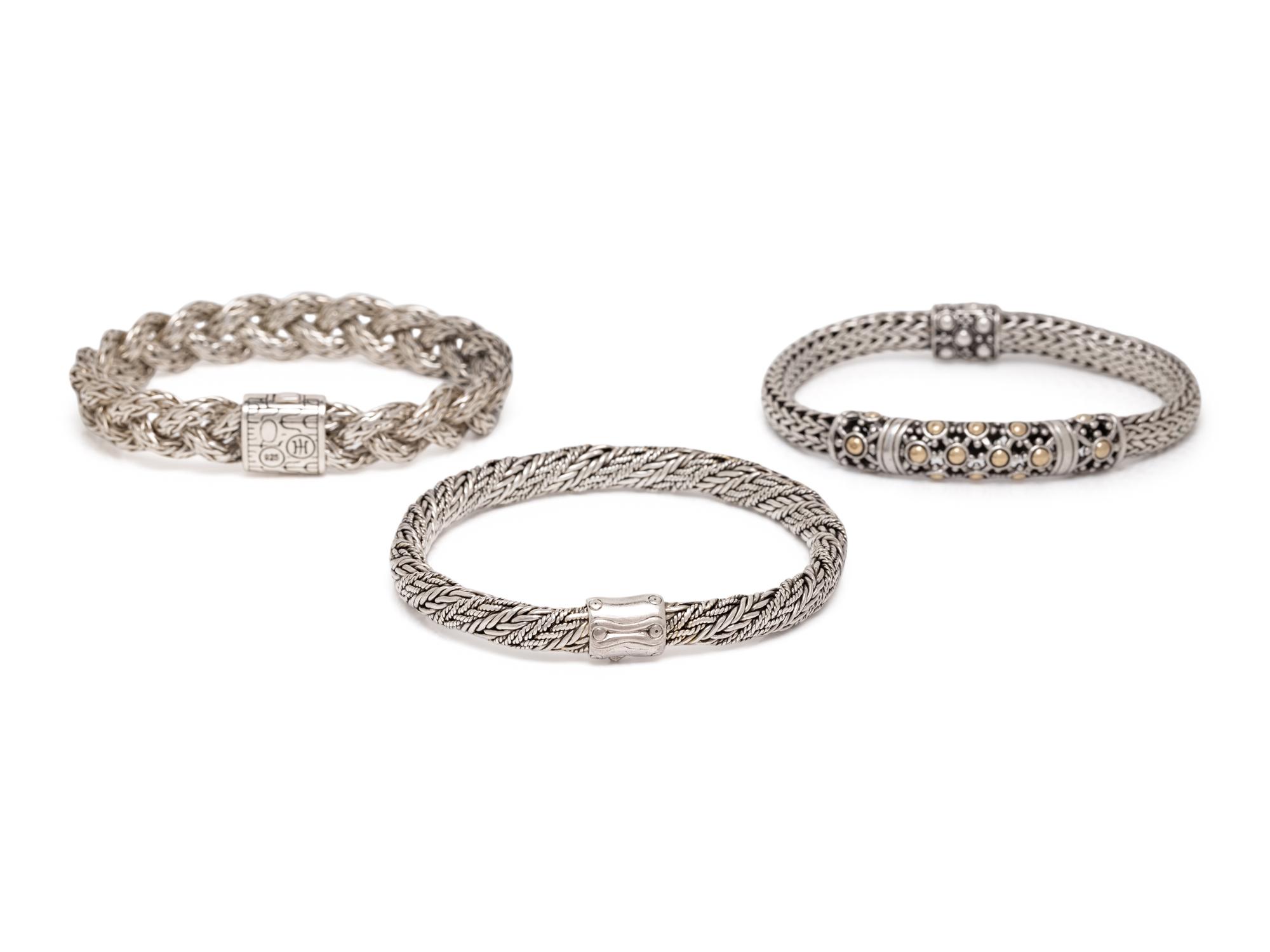 JOHN HARDY, COLLECTION OF STERLING SILVER BRACELETS
