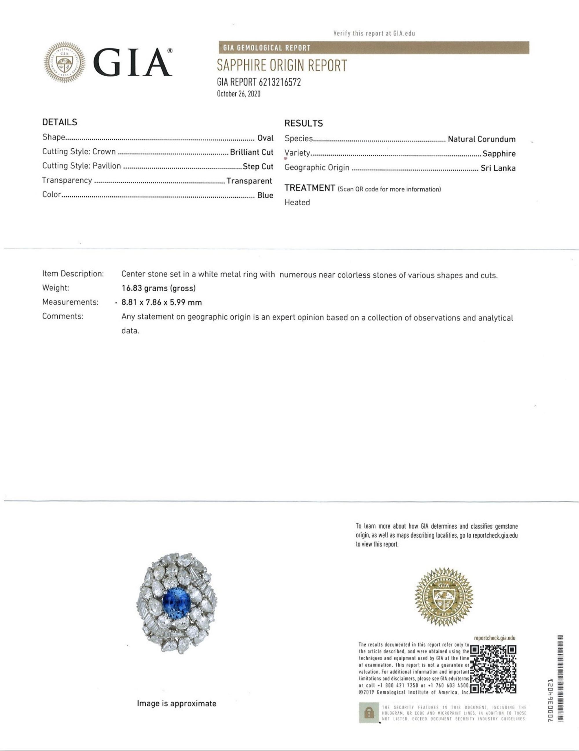 SAPPHIRE AND DIAMOND COCKTAIL RING