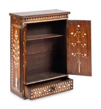 An Anglo-Indian Inlaid Rosewood Jewelry Cabinet