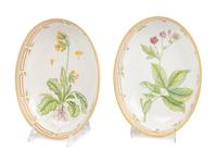 A Pair of Royal Copenhagen Flora Danica Porcelain Oval Vegetable Bowls