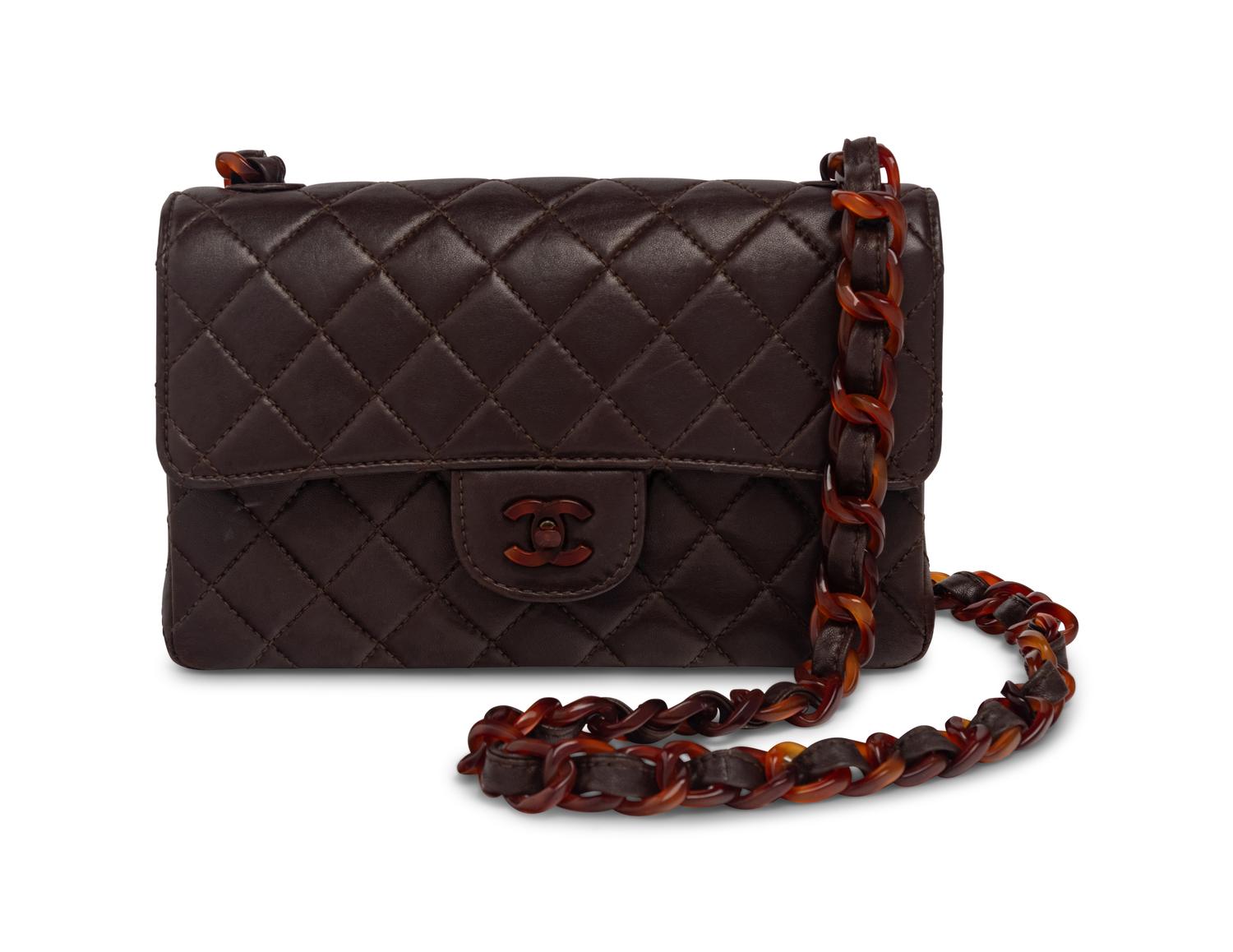Chanel Brown Lambskin Flap Bag, 1997-96
