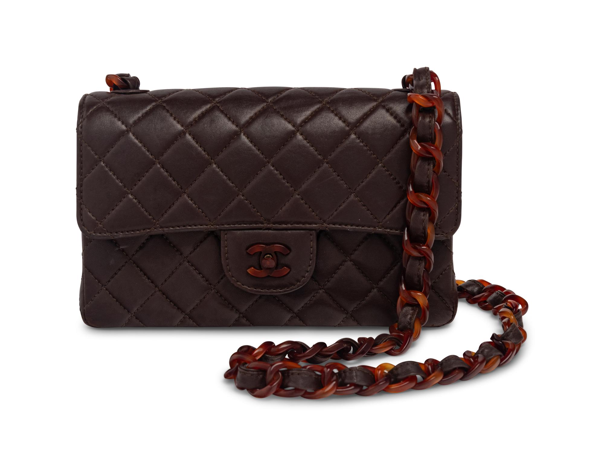 Chanel Brown Lambskin Flap Bag, 1997-96