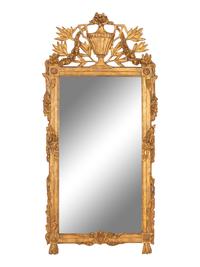 A Large Louis XVI Giltwood Pier Mirror