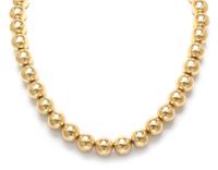A 14 Karat Yellow Gold Bead Necklace, 26.10 dwts.