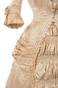 One-Piece Satin Wedding Dress, 1880s
