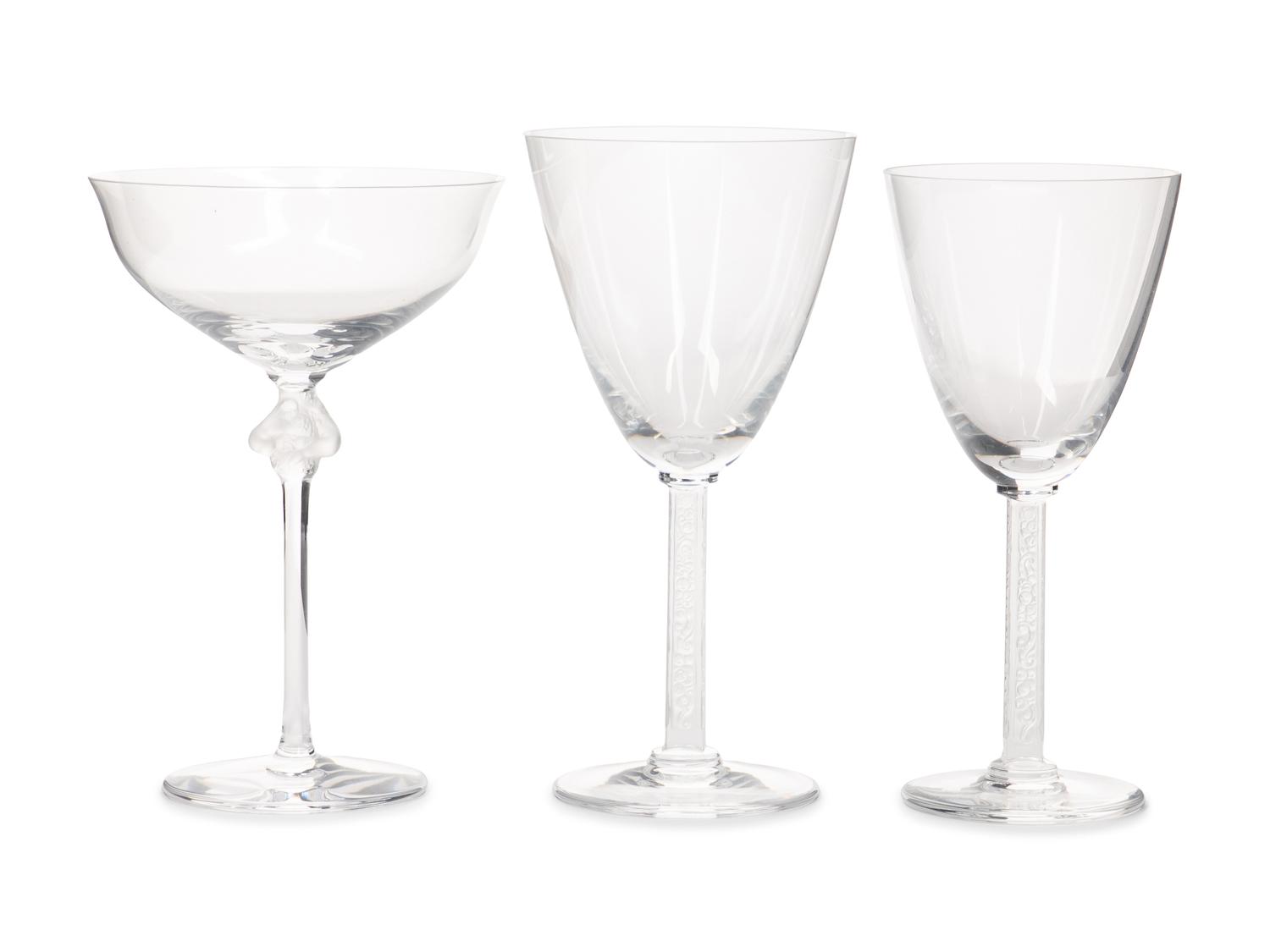 A Group of Lalique Stemware