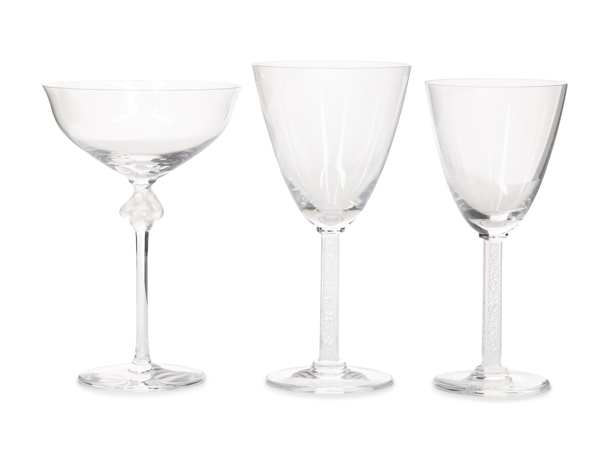 A Group of Lalique Stemware