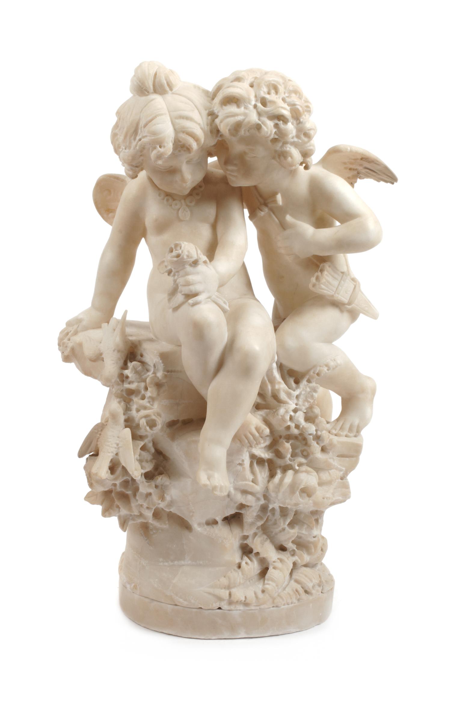 An Italian Alabaster Figure Height 22 1/2 inches. — 19TH CENTURY