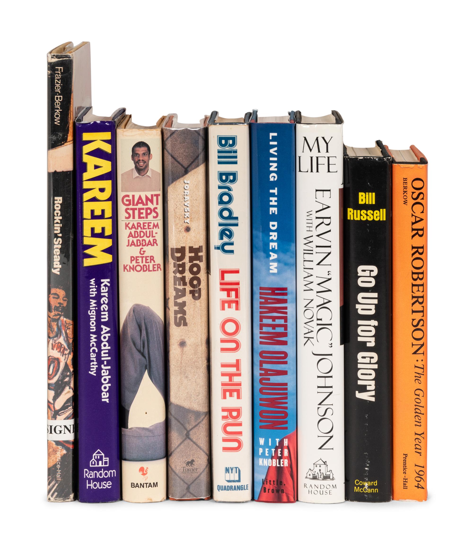 A Group of Nine Books on Basketball Including Signed Autograph Editions