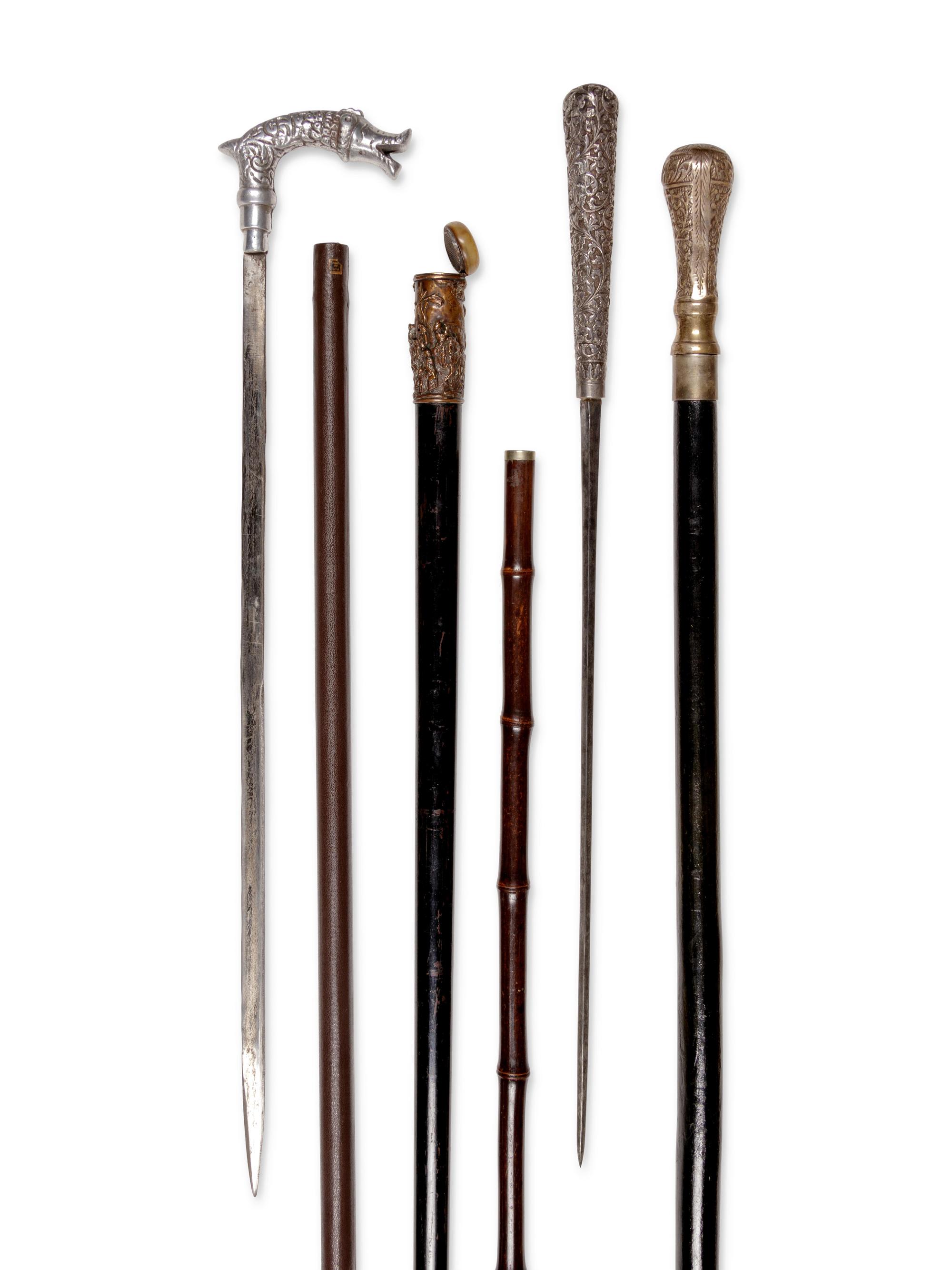Four Decorative Walking Sticks
