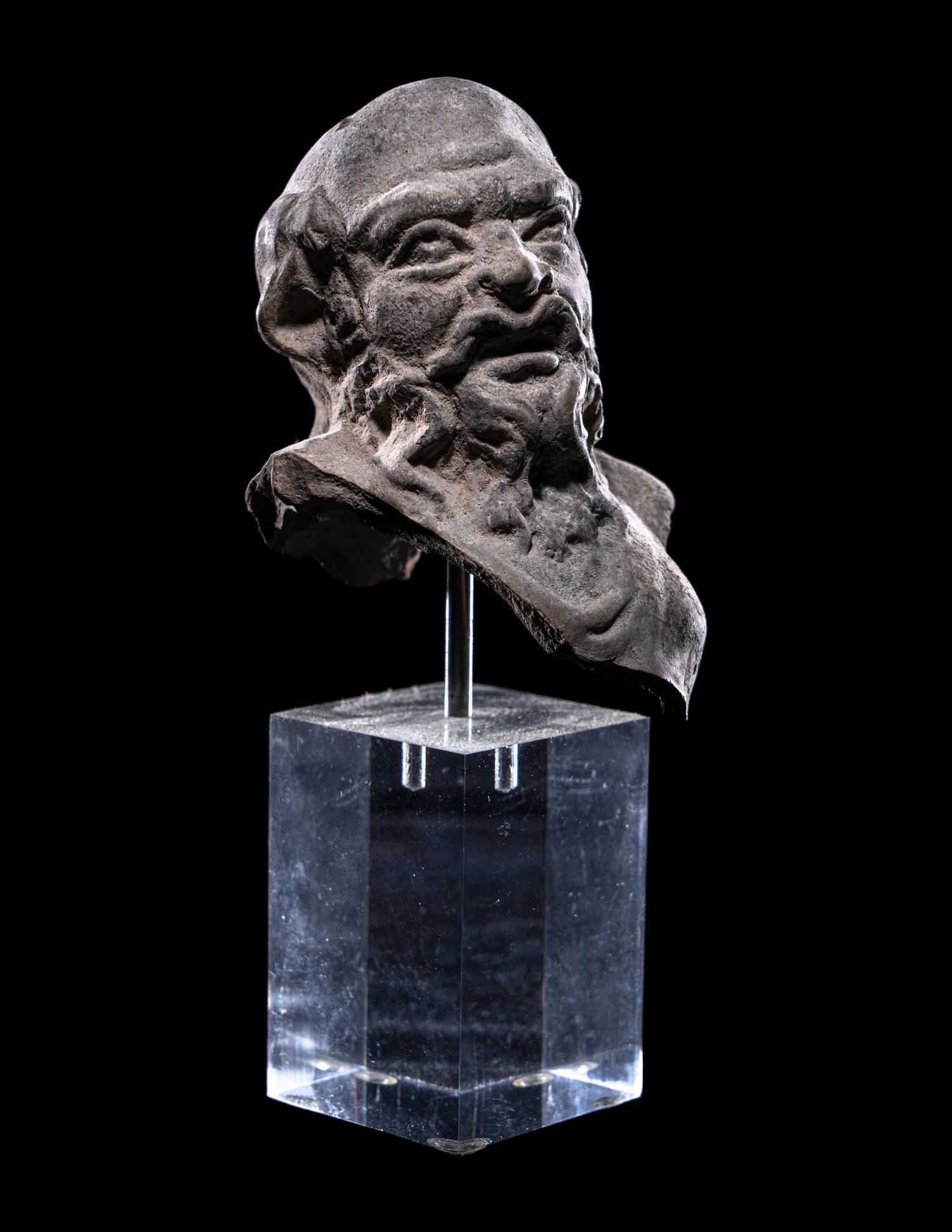 A Hellenistic Terracotta Head of a Satyr