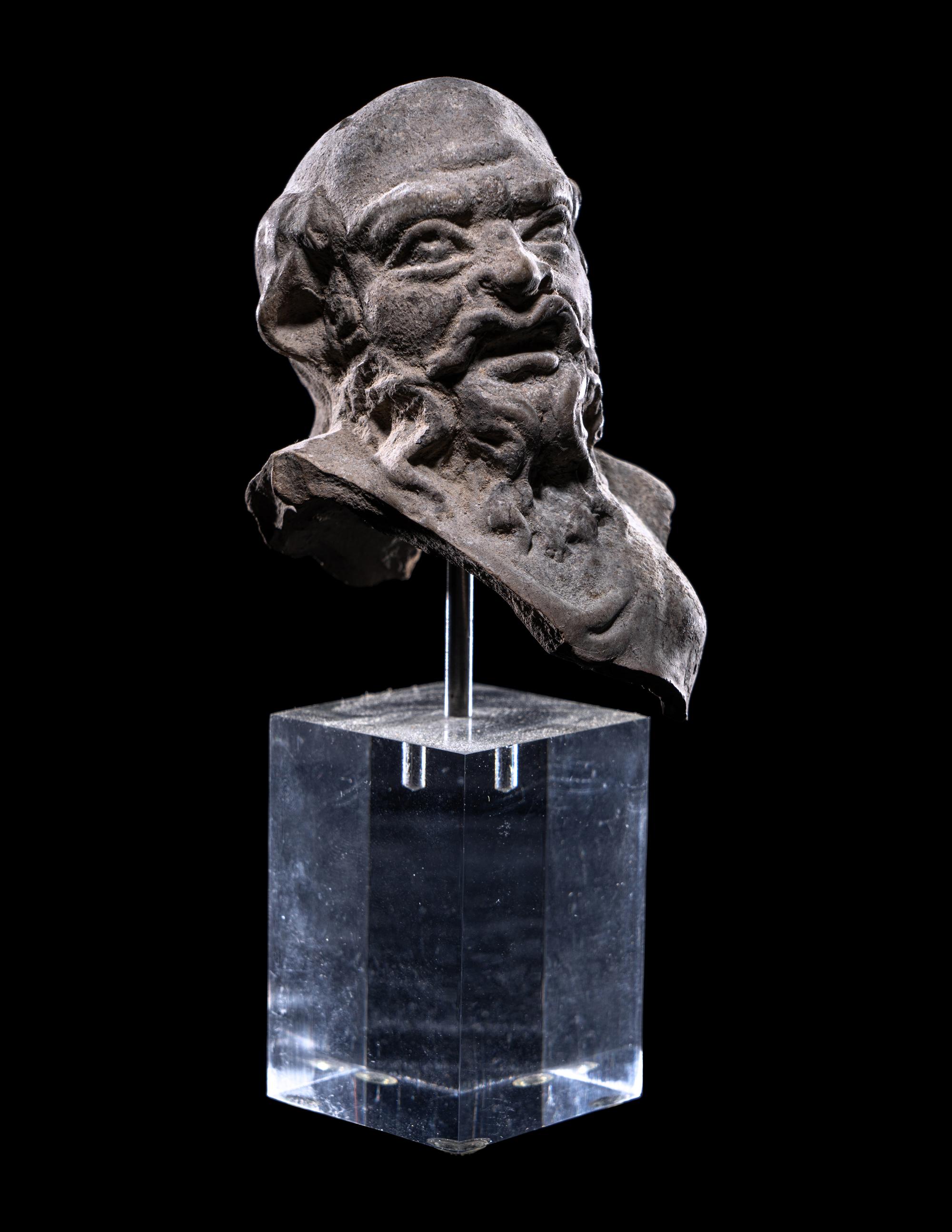 A Hellenistic Terracotta Head of a Satyr